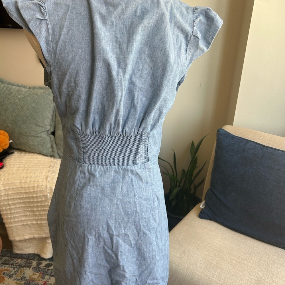 Banana Republic Blue Ruched Mini Sundress - Picture 3 of 3